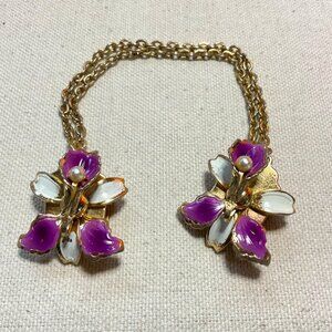 1950s Floral Enamel Sweater Clip – Violet & Pearl Whimsy